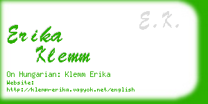 erika klemm business card